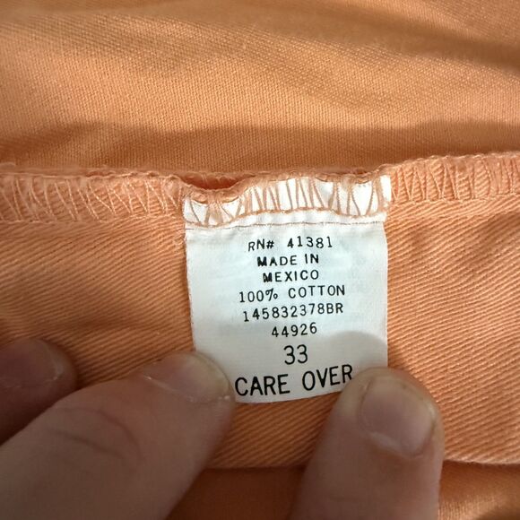 VTG Ralph Lauren Men's W33 Orange Pleated Cotton Bermuda Shorts - Picture 6 of 7